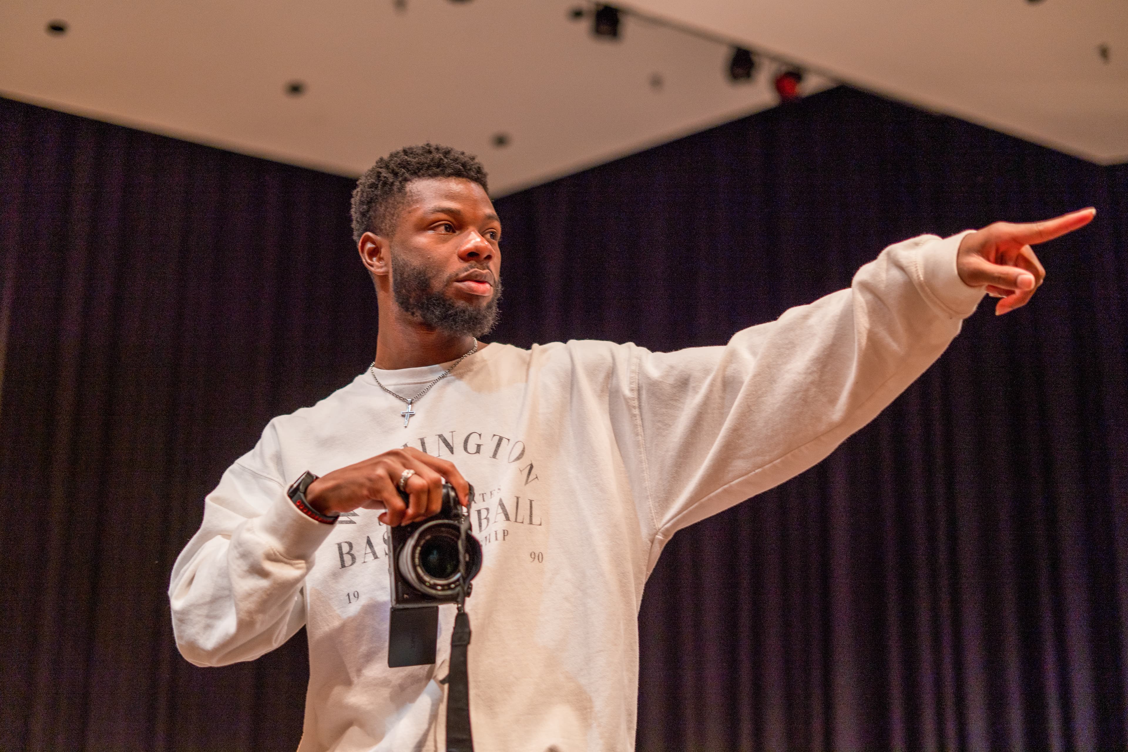 Photographer holding a camera